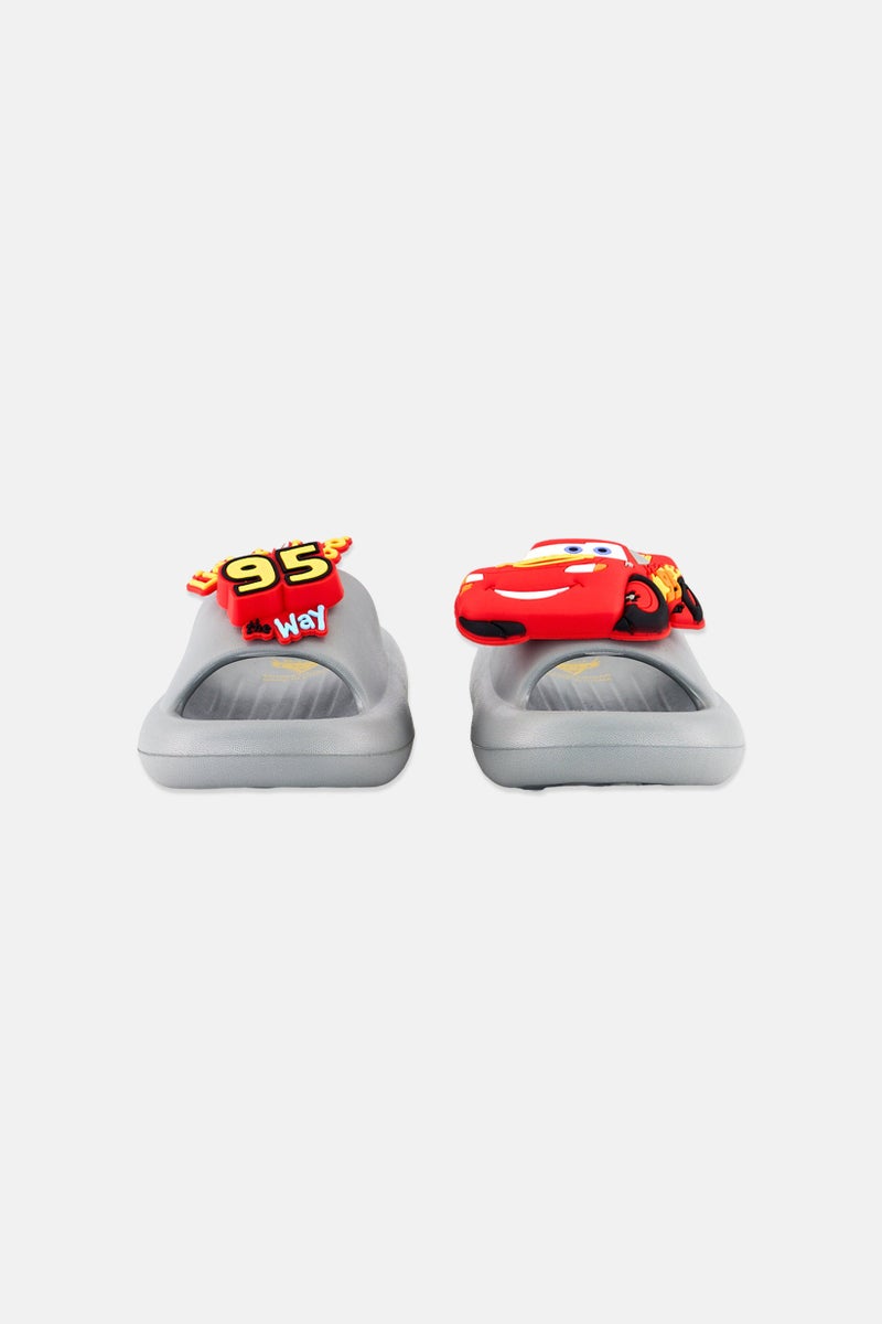 Disney Pixar Toddlers Boy Slip On Lightning McQueen Slide, Grey  - Image 3