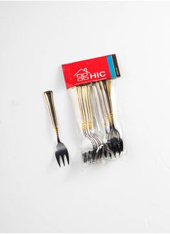 Hic 12 pcs stainless steel sweet spoons with golden design 