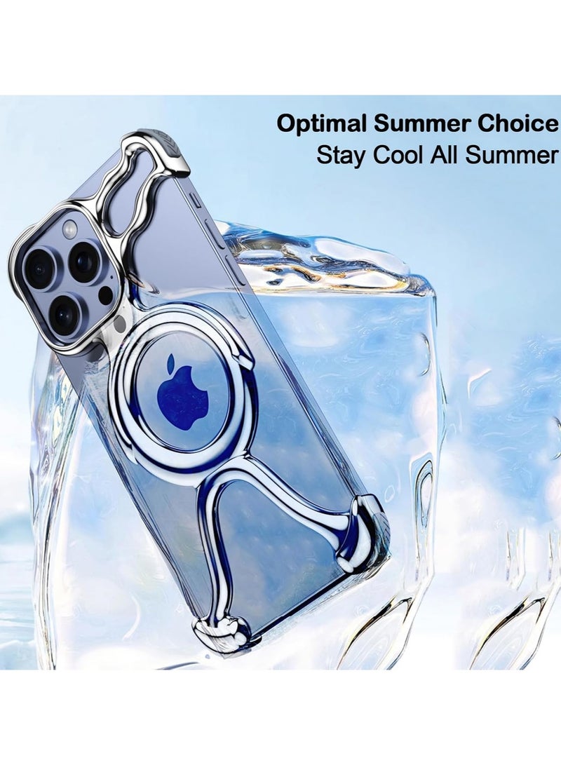 عام **حافظة لهاتف iPhone 15 Pro Max، حافظة إطار خفيفة من مادة البولي كربونيت تتوافق مع MagSafe، تصميم مستقيم، يد مريحة، سهلة الحمل، مناسبة للنساء والرجال.** - Image 4