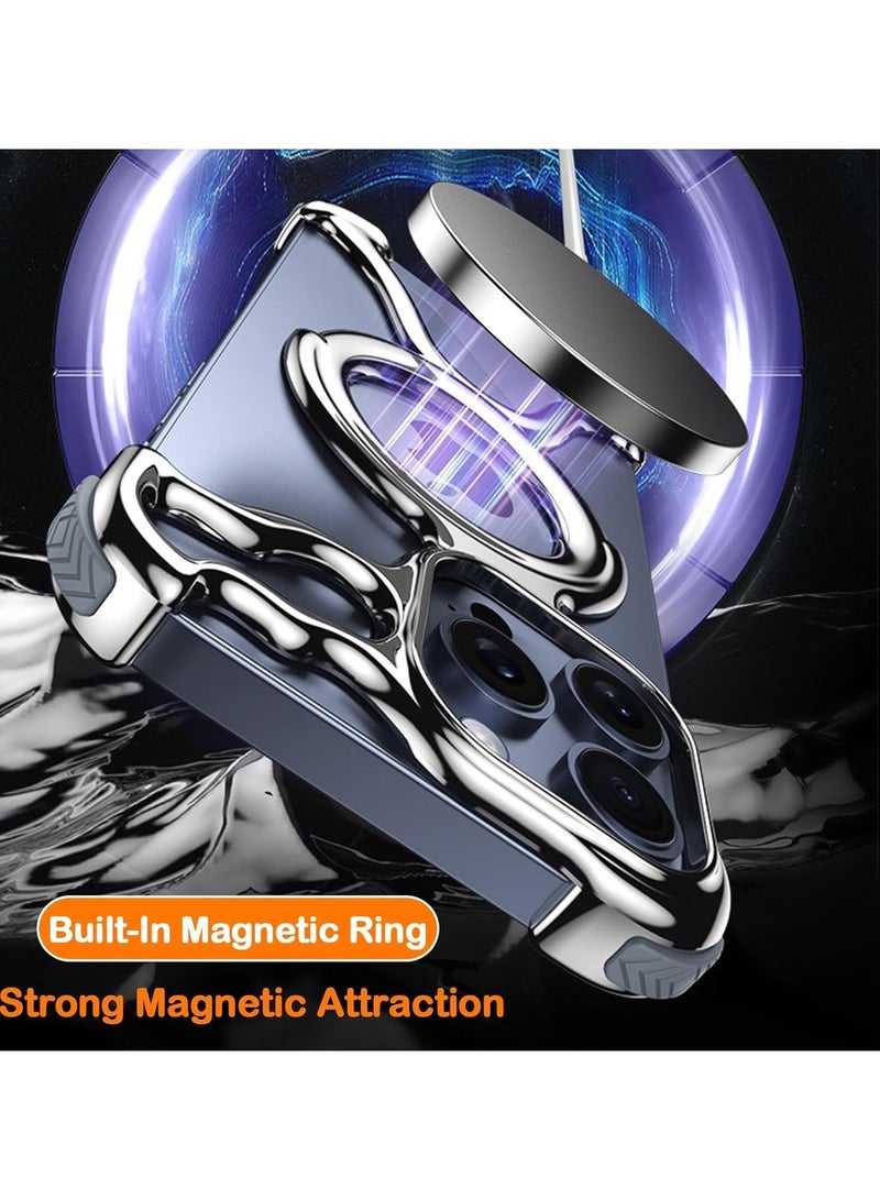 عام **حافظة لهاتف iPhone 15 Pro Max، حافظة إطار خفيفة من مادة البولي كربونيت تتوافق مع MagSafe، تصميم مستقيم، يد مريحة، سهلة الحمل، مناسبة للنساء والرجال.** - Image 3