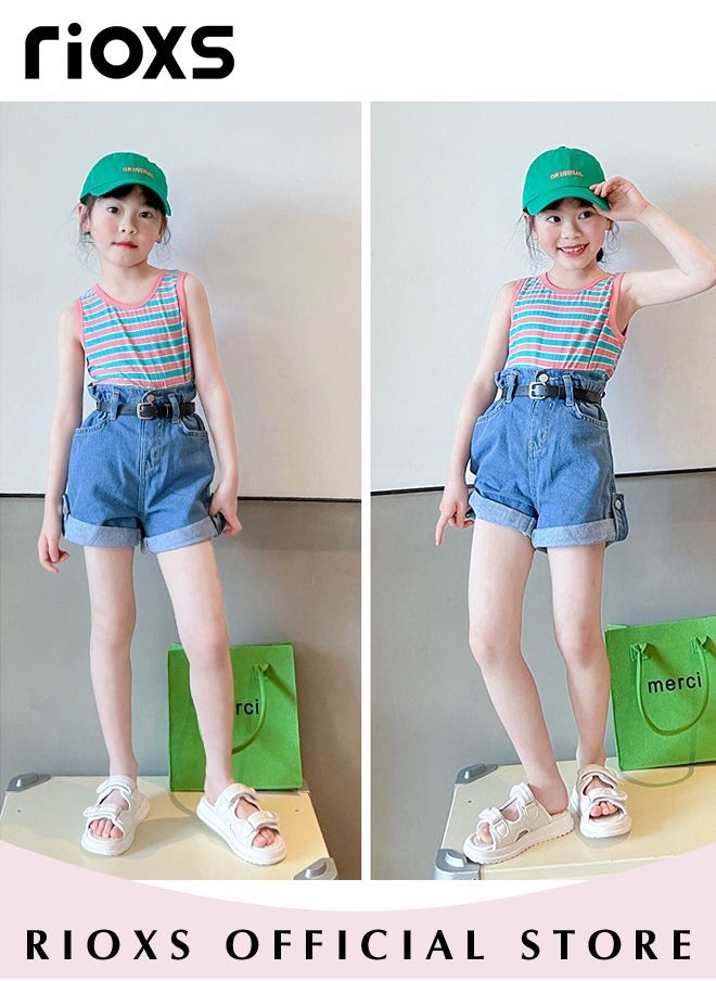 RIOXS - Kids Girls Fashion Summer Slippers Non-Slip Soft Sole Open Toe Beach Sandals Slippers For Outdoor Or Indoor Use - Image 1