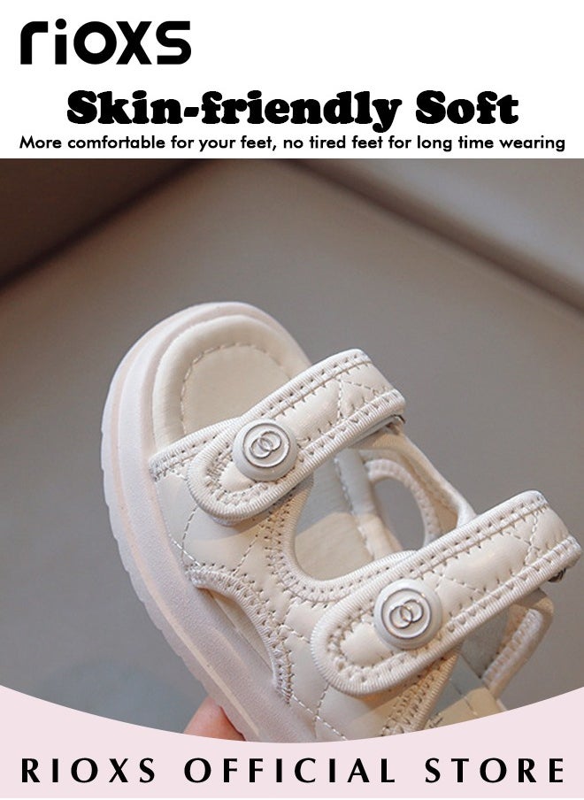 RIOXS - Kids Girls Fashion Summer Slippers Non-Slip Soft Sole Open Toe Beach Sandals Slippers For Outdoor Or Indoor Use - Image 1