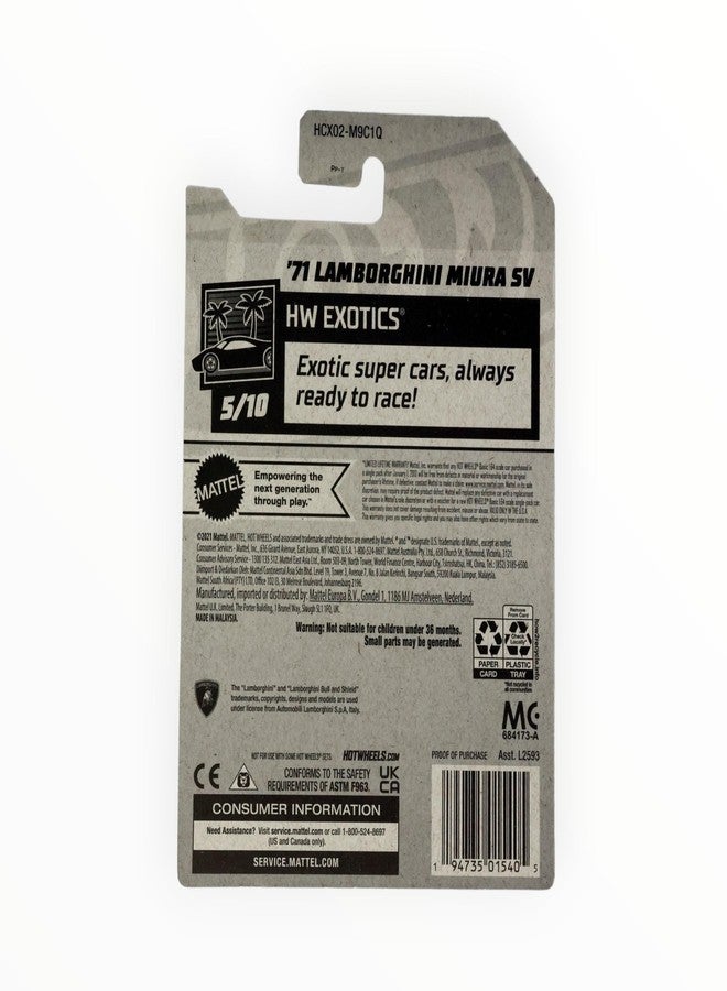 Hot Wheels - '71 Lamborghini Miura SV - Blue - Exotics 202/250 - Mint/NrMint Ships Bubble Wrapped in a Box - Image 3