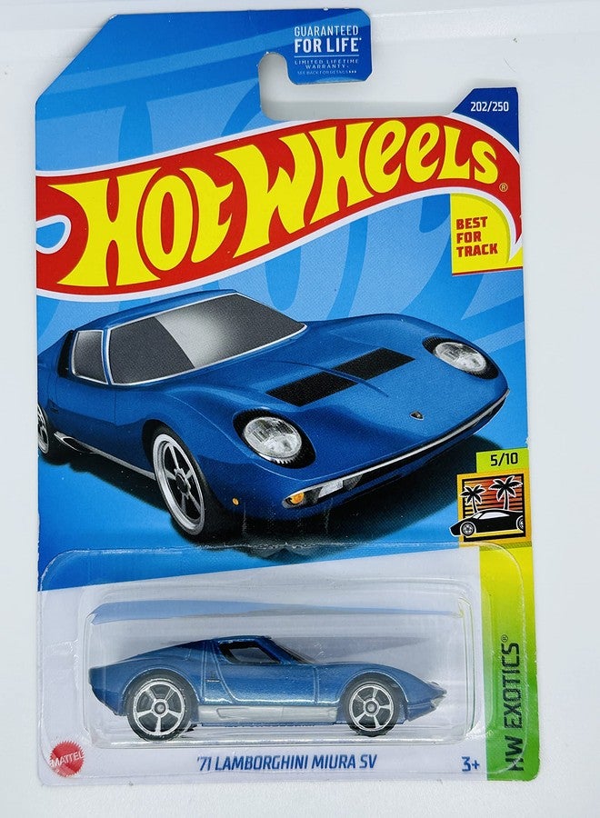 Hot Wheels - '71 Lamborghini Miura SV - Blue - Exotics 202/250 - Mint/NrMint Ships Bubble Wrapped in a Box - Image 1
