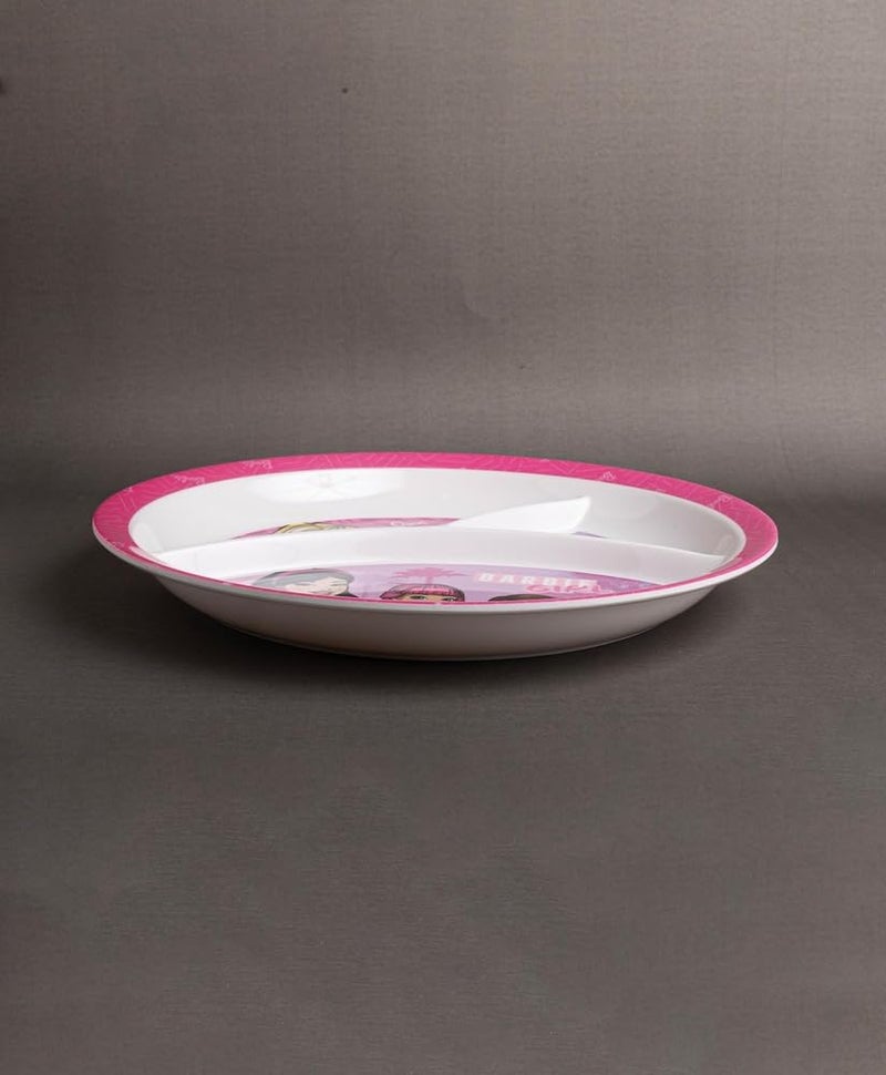 Superware Melamine 3 Section Dinner Plate for Kids Barbie Wispy Forest Design Durable Food Grade Lightweight Divided Tray Mealtime - Image 4