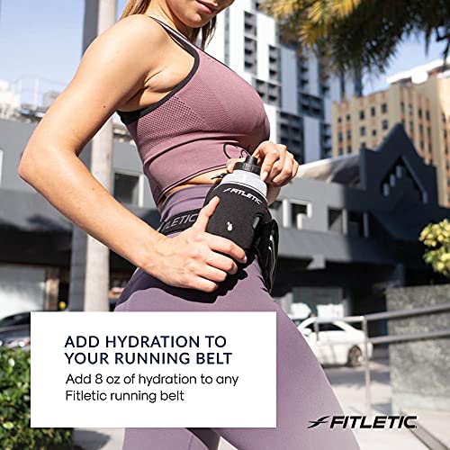 Fitletic 8-ounce Sport Water Bottle with Holster Attachable to Belts. No-Bite Cap Quick Hydration for Daily Running, Marathon, Triathlon - Image 3