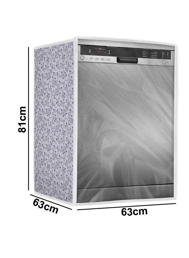 Classic Dishwasher Cover Suitable for Bosch of 12, 13, 14, 15 Place Setting (63X63X81CMS, White & Grey) - Image 4