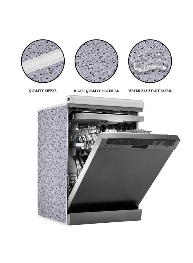 Classic Dishwasher Cover Suitable for Bosch of 12, 13, 14, 15 Place Setting (63X63X81CMS, White & Grey) - Image 2