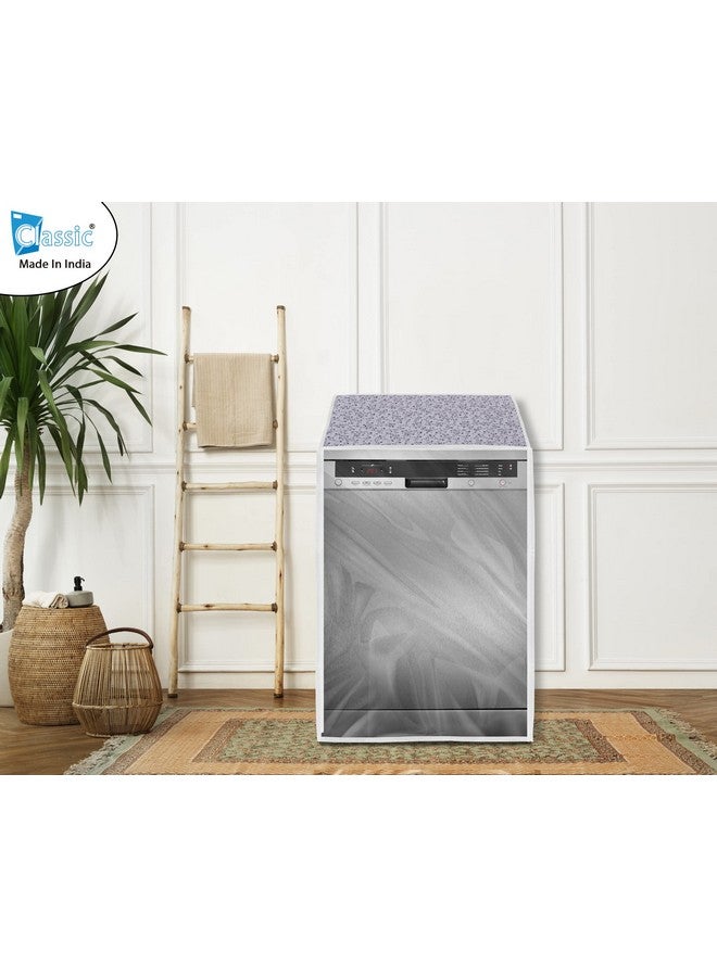 Classic Dishwasher Cover Suitable for Bosch of 12, 13, 14, 15 Place Setting (63X63X81CMS, White & Grey) - Image 3