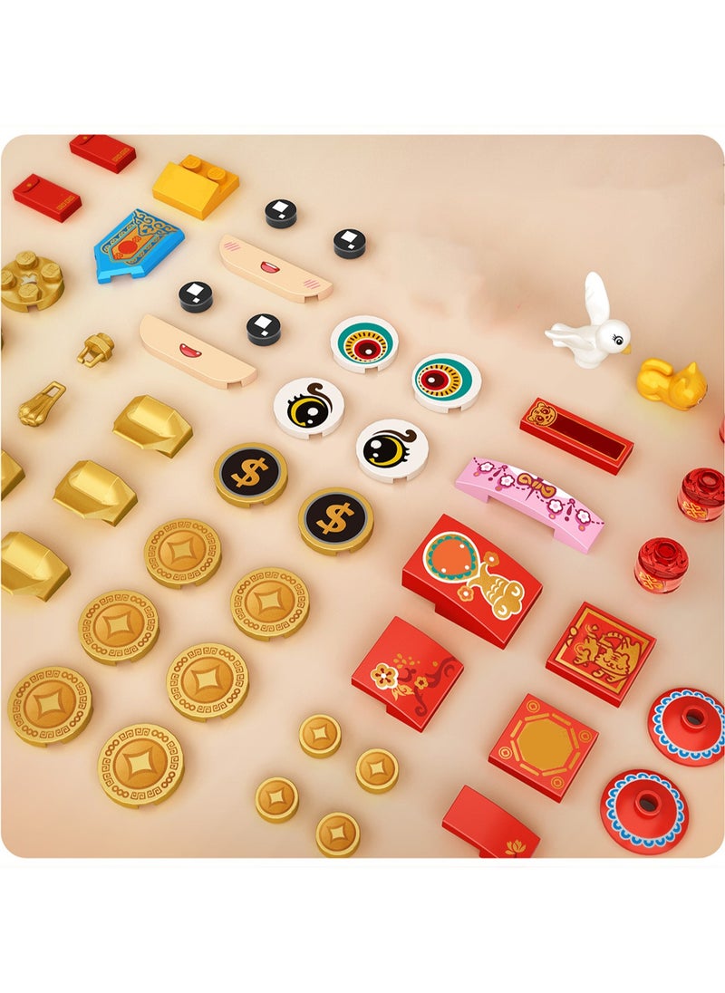 624pcs Red Clothes Girl Model Set Assembling Building Blocks Creative Diy Assembly Toys Children Adult Home Furnishings  - Image 3