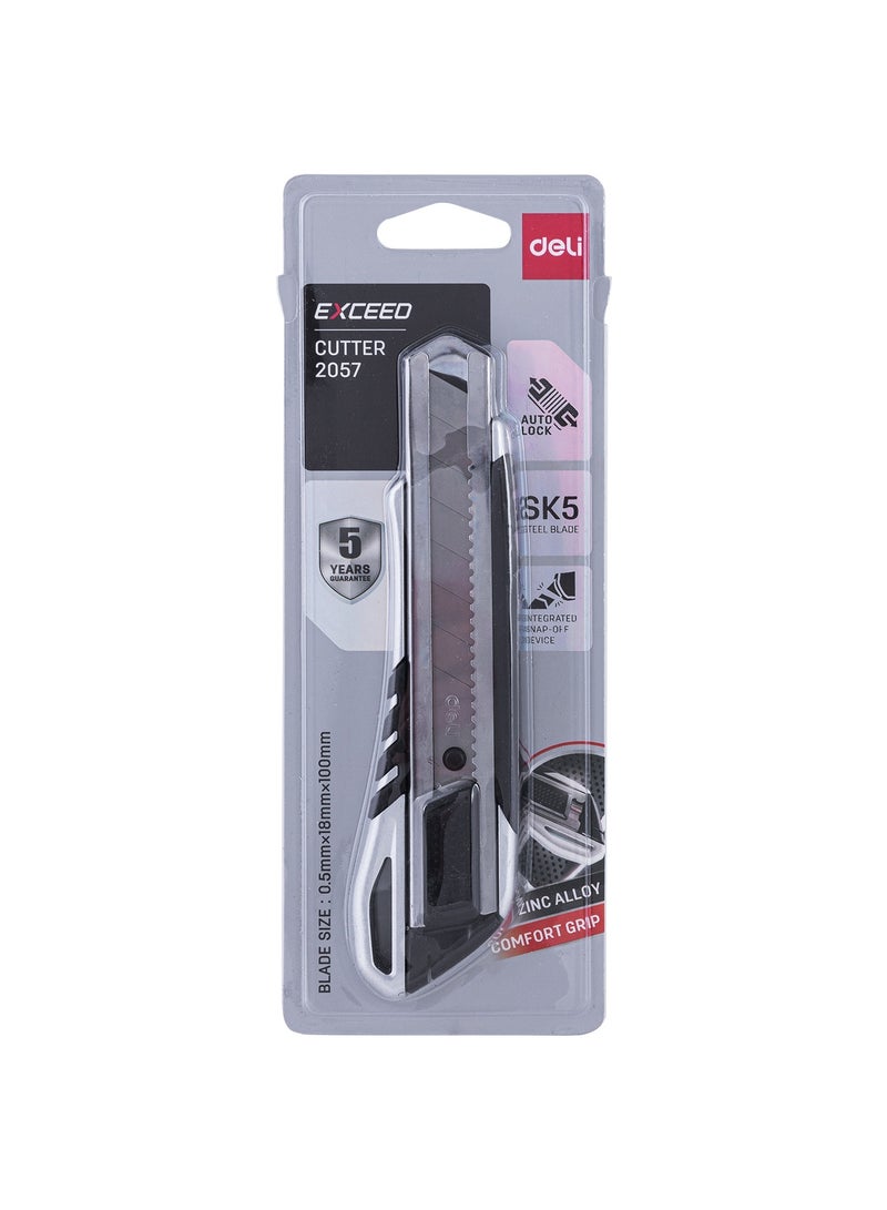 Deli E2057 Cutter with 8 Snap-off Blades, Zinc Alloy Grip 鈥?ideal for easy cutting tasks - Image 1