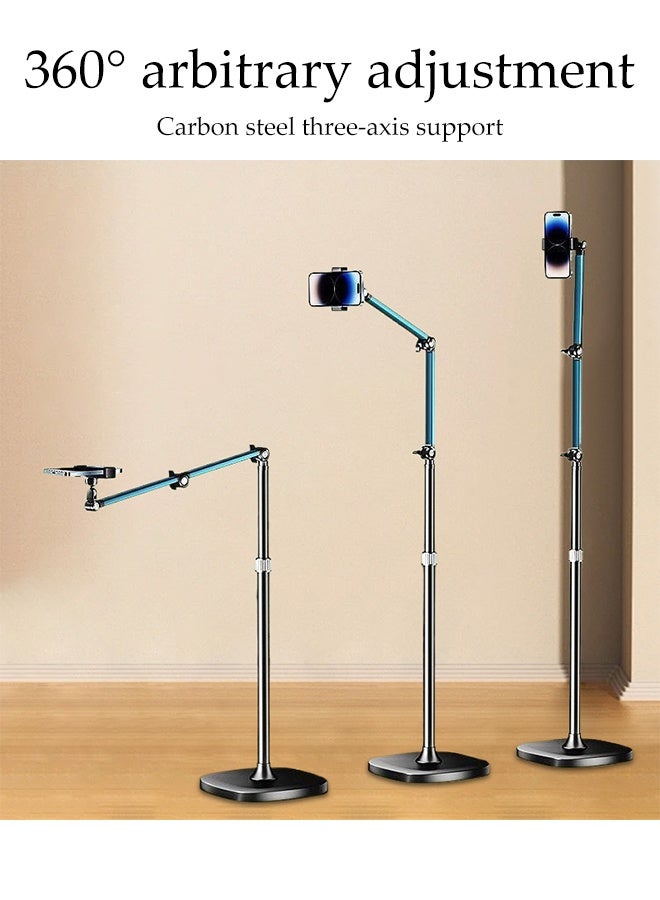 DUNISO Multi Functional Mobile Phone Tripod with Remote Control Portable Foldable Floor standing Phone Stand 3 Mechanical Shaft Professional Aluminum Lightweight Extendable Phone Tripod - Image 2