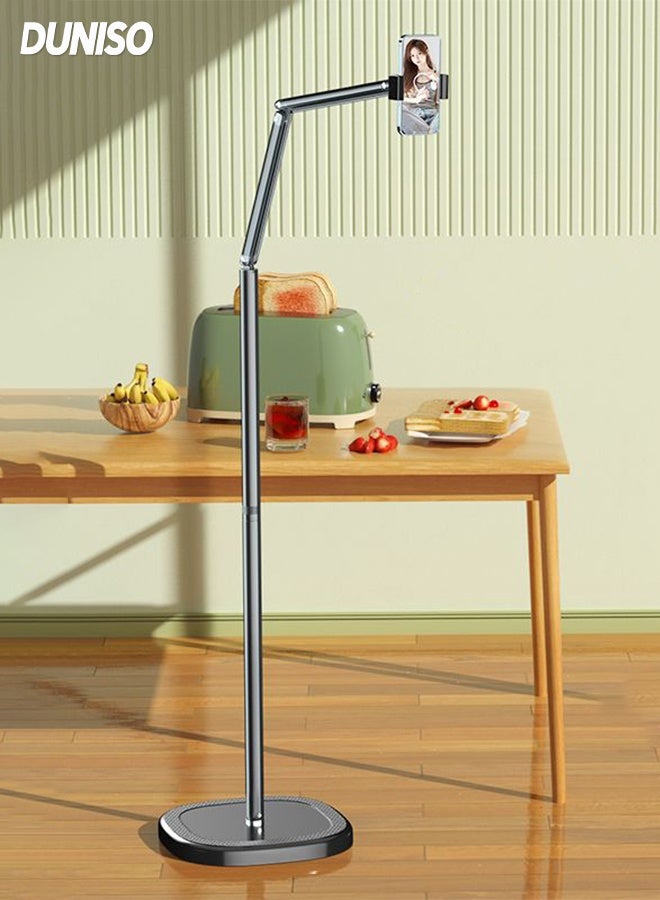 DUNISO Multi Functional Mobile Phone Tripod with Remote Control Portable Foldable Floor standing Phone Stand 3 Mechanical Shaft Professional Aluminum Lightweight Extendable Phone Tripod - Image 1