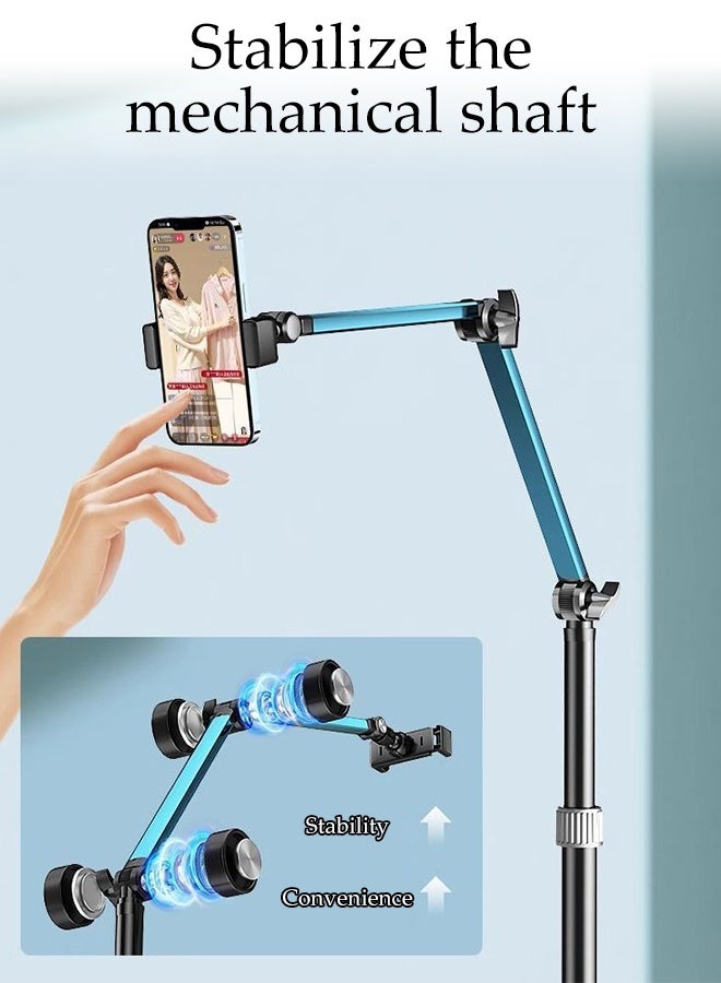 DUNISO Multi Functional Mobile Phone Tripod with Remote Control Portable Foldable Floor standing Phone Stand 3 Mechanical Shaft Professional Aluminum Lightweight Extendable Phone Tripod - Image 4