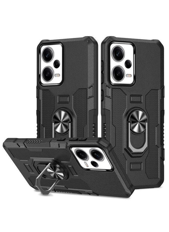 Generic - For Xiaomi Redmi Note 12 Pro 5G Global / Poco X5 Pro Ring Holder Armor Hybrid Phone Case(Black) - Image 1