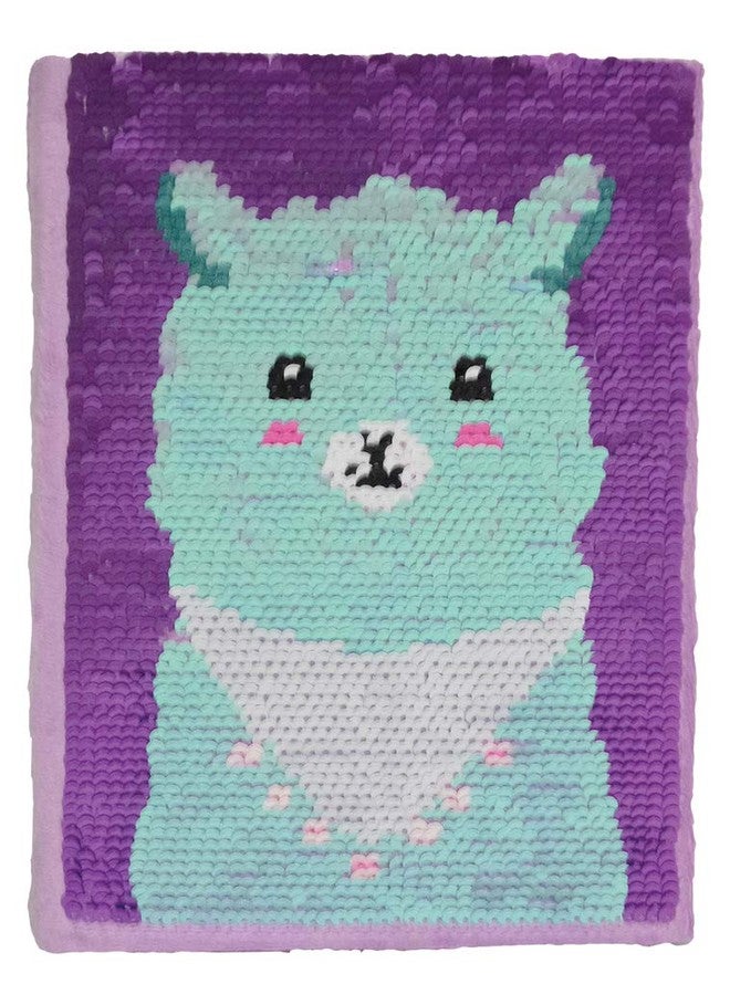 iscream Glittery Flip Sequin Glama Llama Book-Bound Lined-Page 8.5" Journal - Image 3