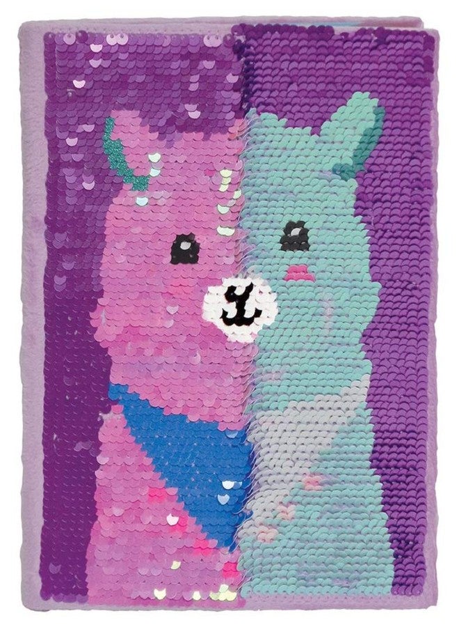iscream Glittery Flip Sequin Glama Llama Book-Bound Lined-Page 8.5" Journal - Image 2