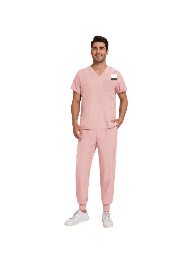 NIBEMINENT Men'S Suit  V-Neck Medical Suit Men'S Comfortable Suit Hospital Work Simple Professional Work Clothing Medical Place - Image 1