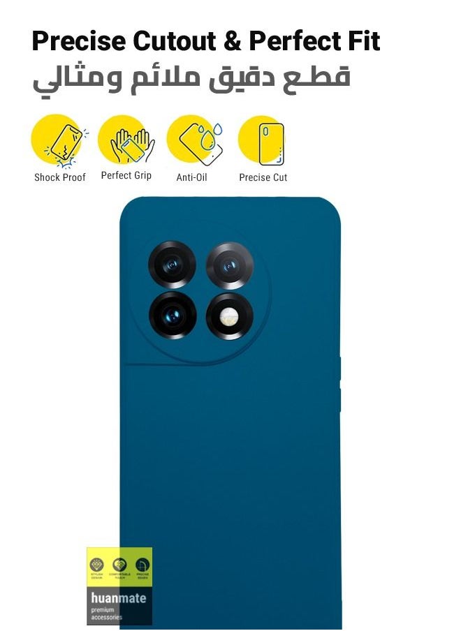 huanmate - Stylish Silicone Case Cover For OnePlus 11 Blue - Image 1