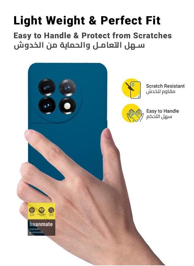 huanmate - Stylish Silicone Case Cover For OnePlus 11 Blue - Image 1