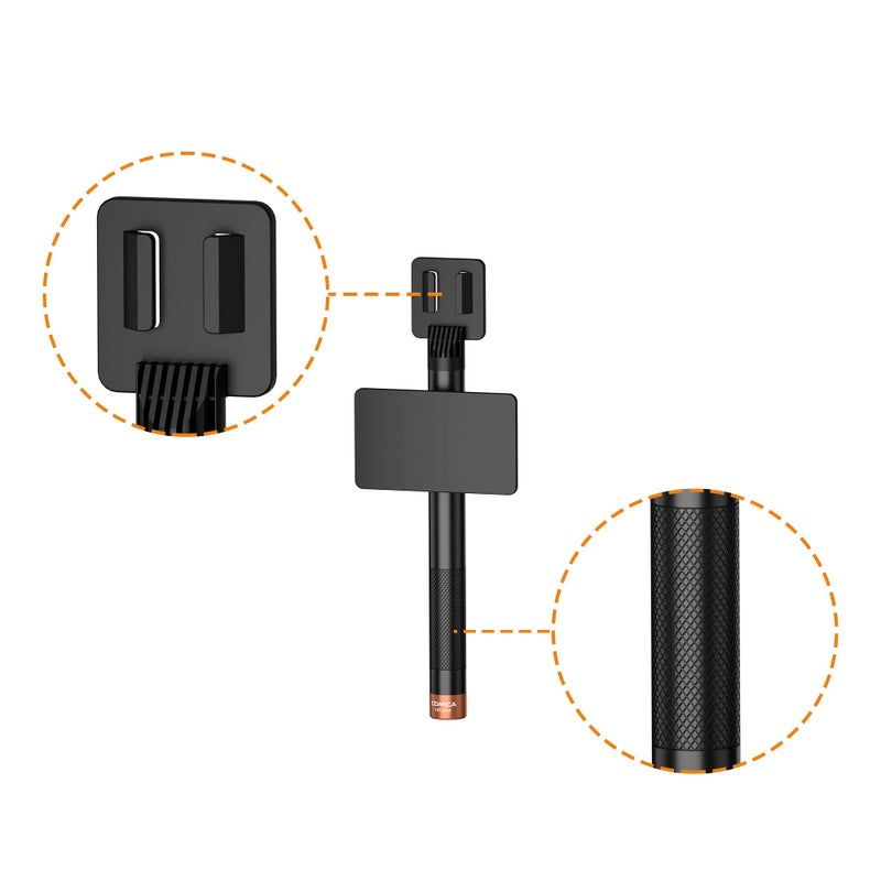 COMICA محول يدوي لمقابلات COMICA HR-WM لميكروفون لافاليير اللاسلكي Rode Wireless GO ME/BoomX-D/D Pro/BoomX-U، مقبض ميكروفون لتقارير الأخبار، المقابلات التلفزيونية وتصوير الفيديو، إلخ. (مع واقي الرياح) - Image 3