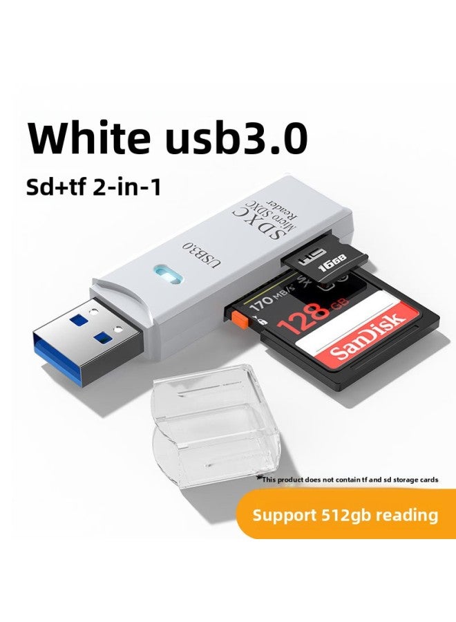 Card Reader Usb3.0 High-speed Multi-function All-in-one Sd Memory Card Tf Converter Typec Computer Card U Disk-Color:White 3.0 [sd/tf Card Two-in-one]-Capacity:Default Item  - Image 1