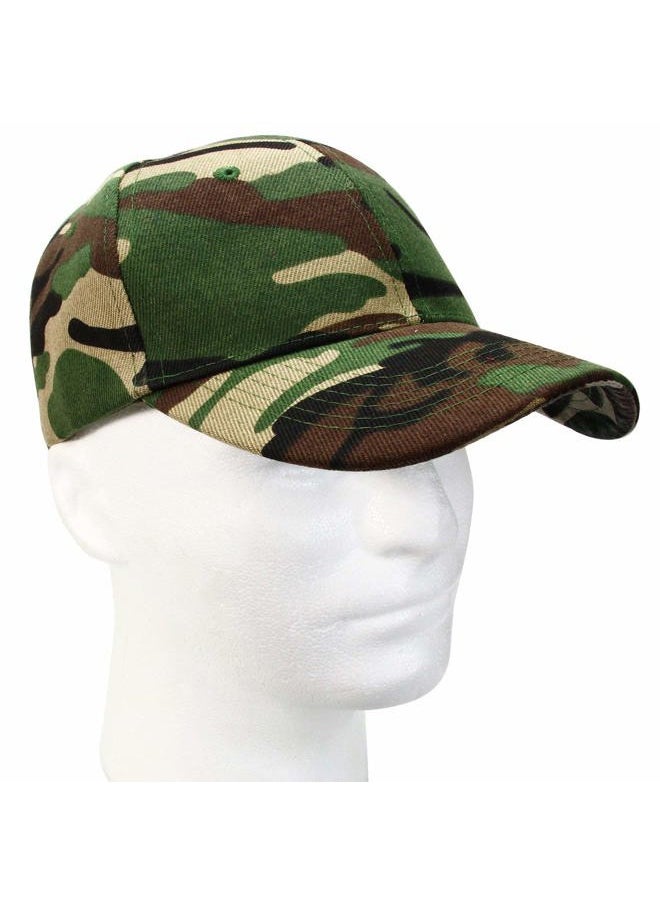 Falari - Baseball Cap Adjustable Size for Running Workouts and Outdoor Activities All Seasons (1pc Woodland Camouflage) - Image 1