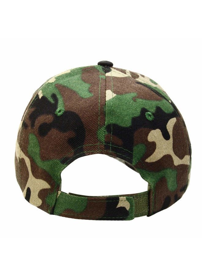 Falari - Baseball Cap Adjustable Size for Running Workouts and Outdoor Activities All Seasons (1pc Woodland Camouflage) - Image 1