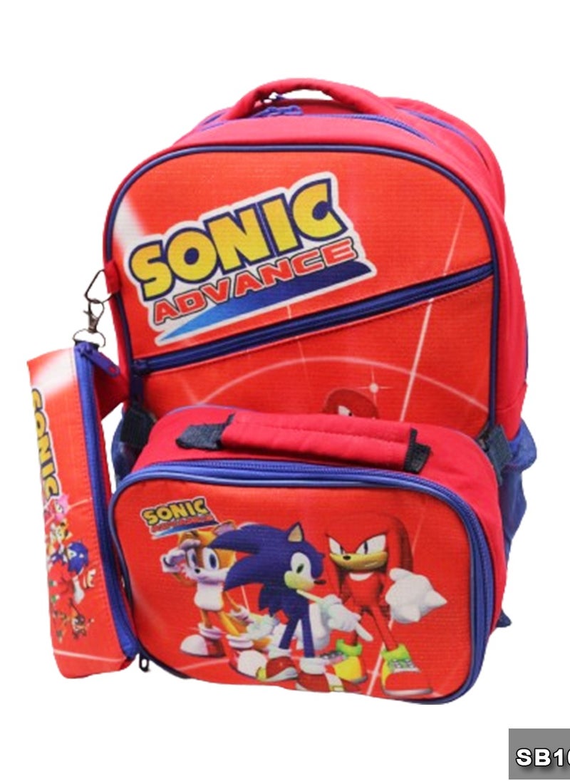 Gharibo Bags School backpack with lunchbag Size 15 Sonic  - Image 1