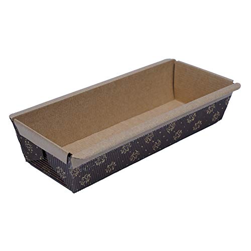 Esslly Disposable Bar Cake Mould Trays - 22x8x4.5 cm | Elegant Green Floret Design | Quality Corrugated Paper | Non-Stick, Oven Safe | Pack of 30 | Perfect for Baking - Image 2