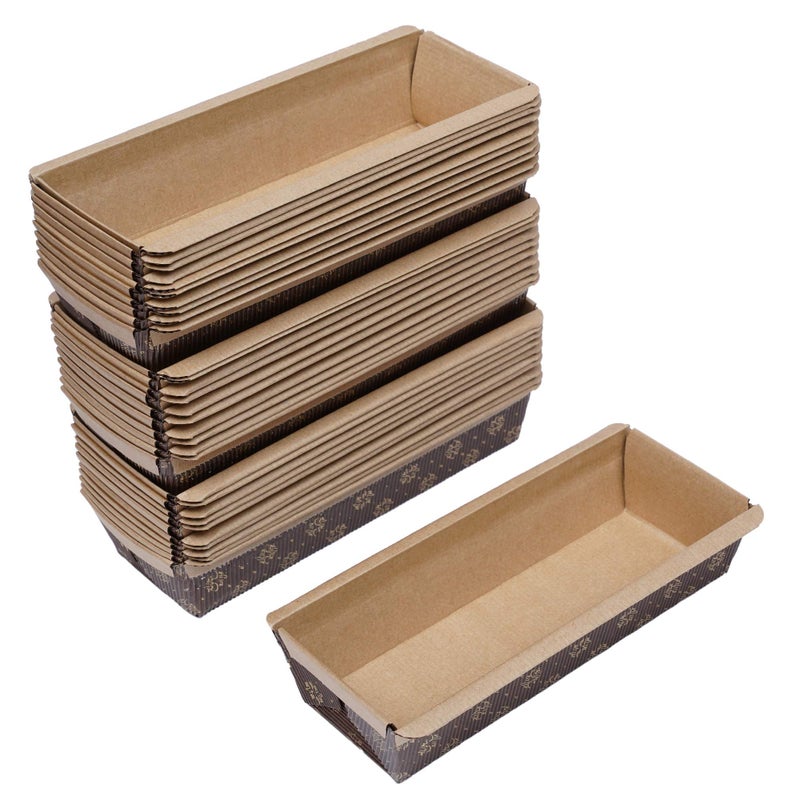 Esslly Disposable Bar Cake Mould Trays - 22x8x4.5 cm | Elegant Green Floret Design | Quality Corrugated Paper | Non-Stick, Oven Safe | Pack of 30 | Perfect for Baking - Image 5
