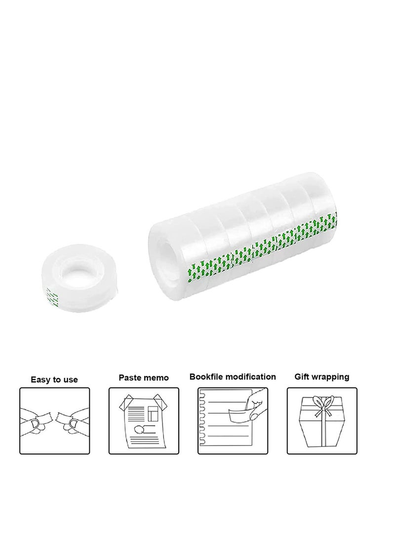 MARKQ - 12 Rolls Transparent Tape 1/2 inch x 25 yards Clear Tape rolls for Office, Home, School, Gift wrapping, Tape Refills for Dispenser, 1 inch Core - Image 1