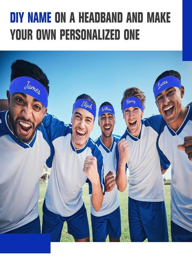 Hotop 30 Pcs Sport Headbands for Women Non Slip Stretchy Soft Fabric Elastic Sweatbands Bulk for Yoga DIY Team Gifts(Royal Blue) - Image 4