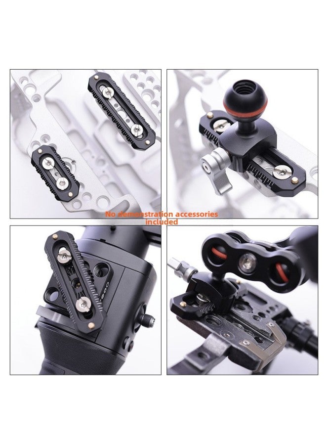 Generic Universal Thin Aluminum Alloy Slide Slide Double Head Anti-off Slip Anti-losing Bracket Accessories SLR Camera 1/4 Screw-Color:70 Slider  - Image 5