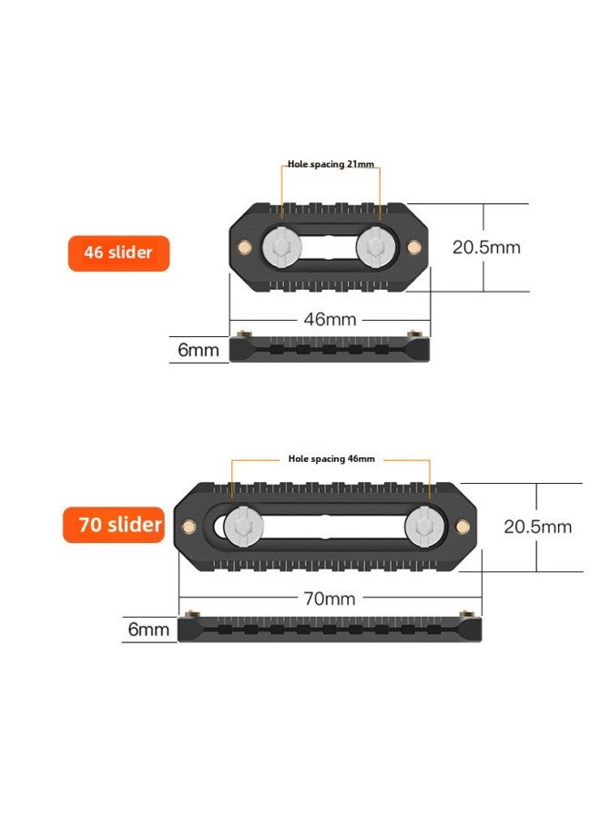 Generic Universal Thin Aluminum Alloy Slide Slide Double Head Anti-off Slip Anti-losing Bracket Accessories SLR Camera 1/4 Screw-Color:70 Slider  - Image 3