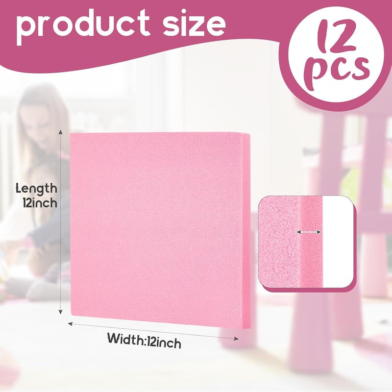 Frienda 12 Pcs Pink Insulation Foam Board 12" x 12" x 1/2" for DIY Crafts and Floral Arrangements - Image 2