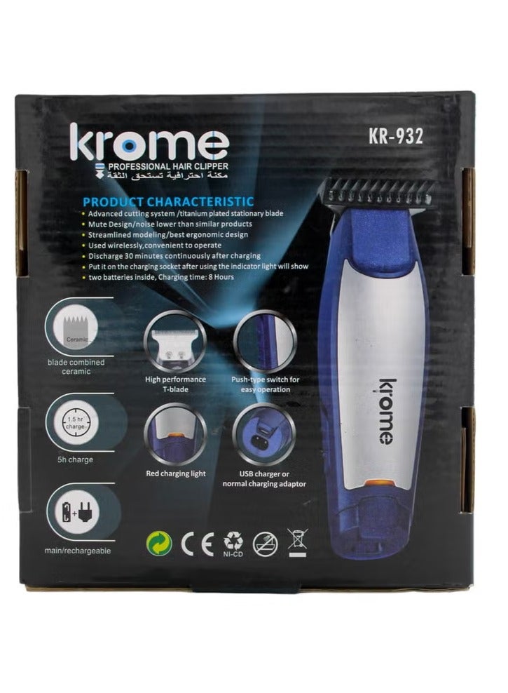 كروم ماكينة قص الشعر الرجالية متعددة الوظائف لقص وتشذيب وتحديد الشعر KROME KR-932 - Image 1
