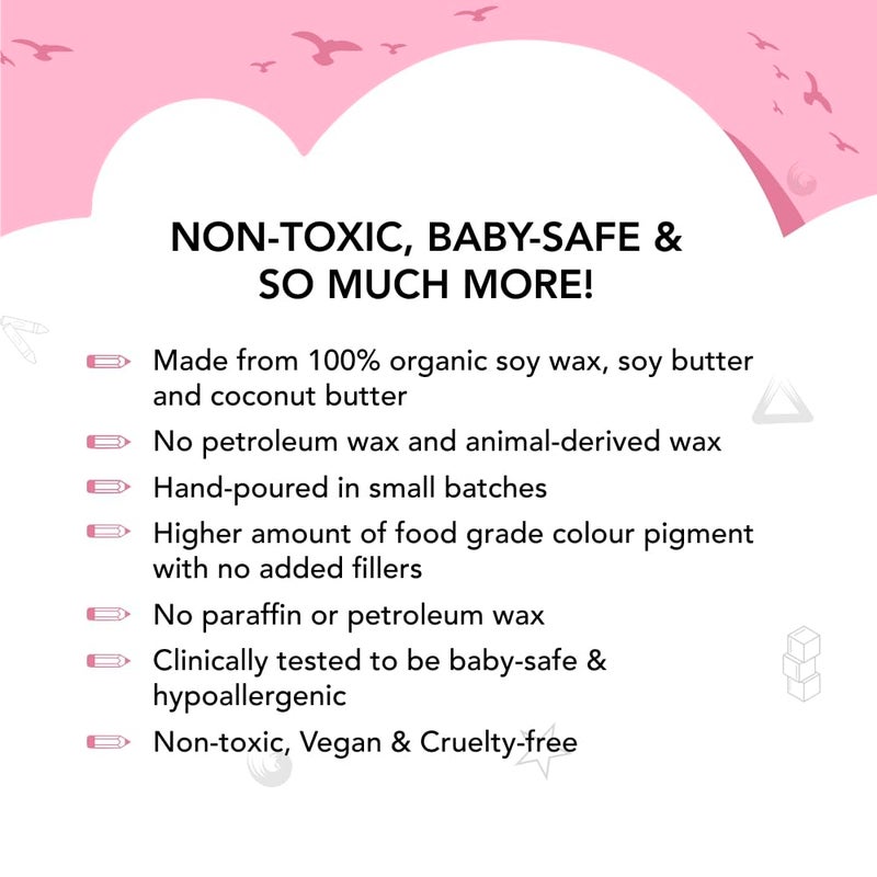 azafran My First Crayon for Baby Girl, 4 Jumbo Block Crayons, Organic, Washable, Non-Toxic, Easy Grip for Tiny Hands… - Image 4