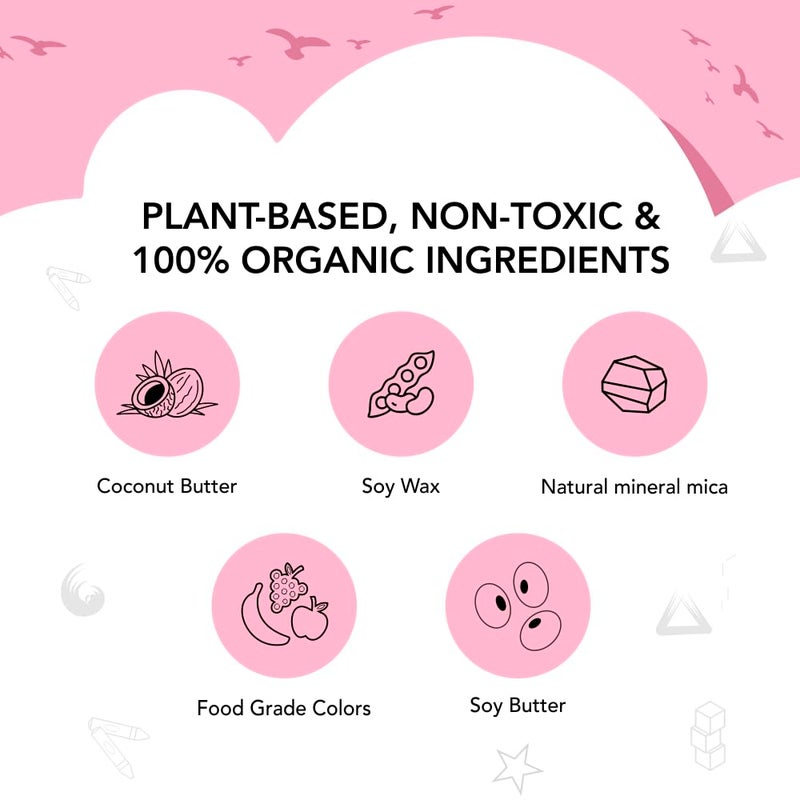 azafran My First Crayon for Baby Girl, 4 Jumbo Block Crayons, Organic, Washable, Non-Toxic, Easy Grip for Tiny Hands… - Image 5