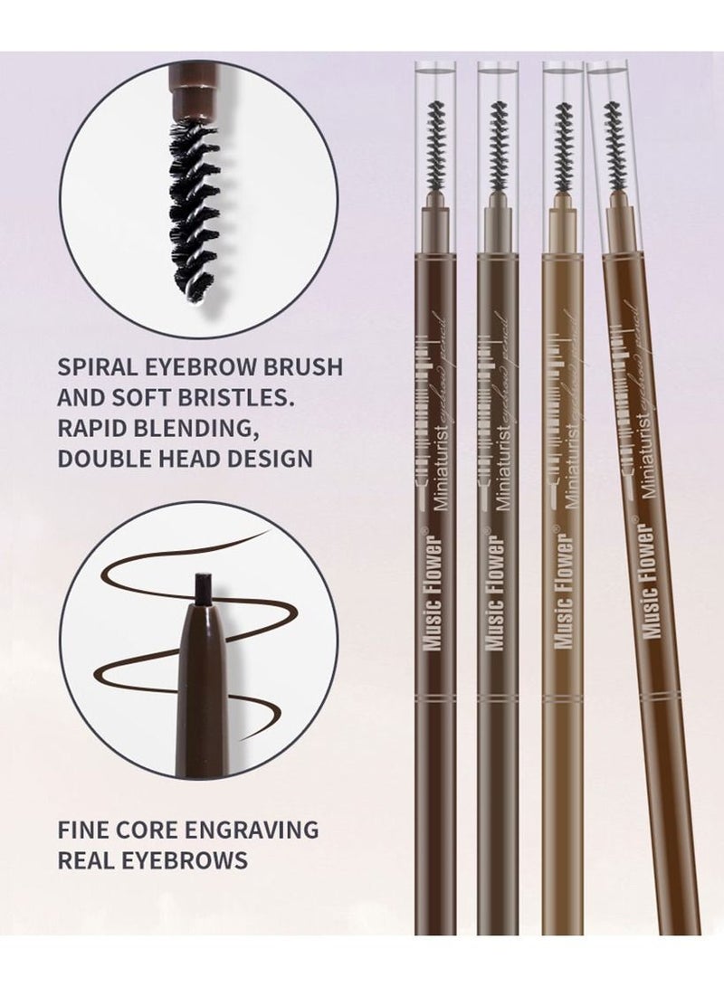 Music Flower قلم حواجب جل الحواجب من MusicFlower، كريم حواجب، مجموعة ثلاثة في واحد، مقاوم للماء وليس من السهل إزالته، ثلاثي الأبعاد - Image 4