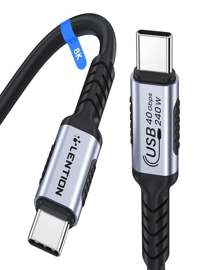 LENTION 4FT Thunderbolt 4 Cable 240W USB C to USB C Cable, 40Gbps High Speed Data Transfer, 8K@60Hz Monitor Display Cord, Dual 4K@120Hz USB4, for iPhone 16, MacBook Air, Docking and More - Image 1