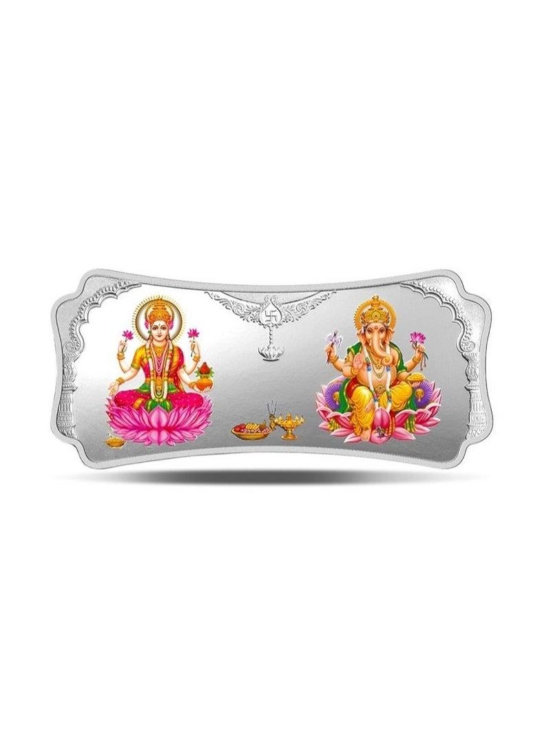 MMTC-PAMP SILVER 999.9 LAXMI GANESH 100 GRAMS BAR - Image 1