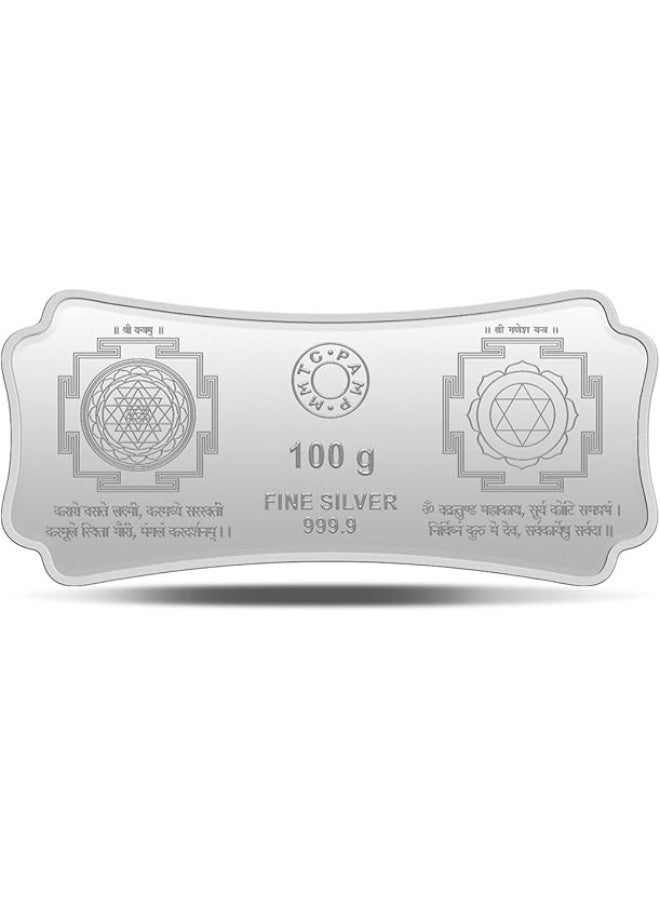 MMTC-PAMP SILVER 999.9 LAXMI GANESH 100 GRAMS BAR - Image 2