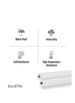 Duravel Duravel Electrical Cable Wire, 2-Core Copper, White PVC Insulated Twin Flexible Copper Cable for Extension Power Wire Home Small Electrical Wiring (WHITE-0.75MM, 30 METER)  - Image 4
