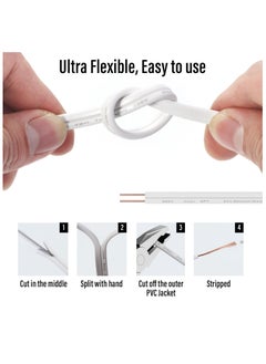 Duravel Duravel Electrical Cable Wire, 2-Core Copper, White PVC Insulated Twin Flexible Copper Cable for Extension Power Wire Home Small Electrical Wiring (WHITE-0.75MM, 30 METER)  - Image 5