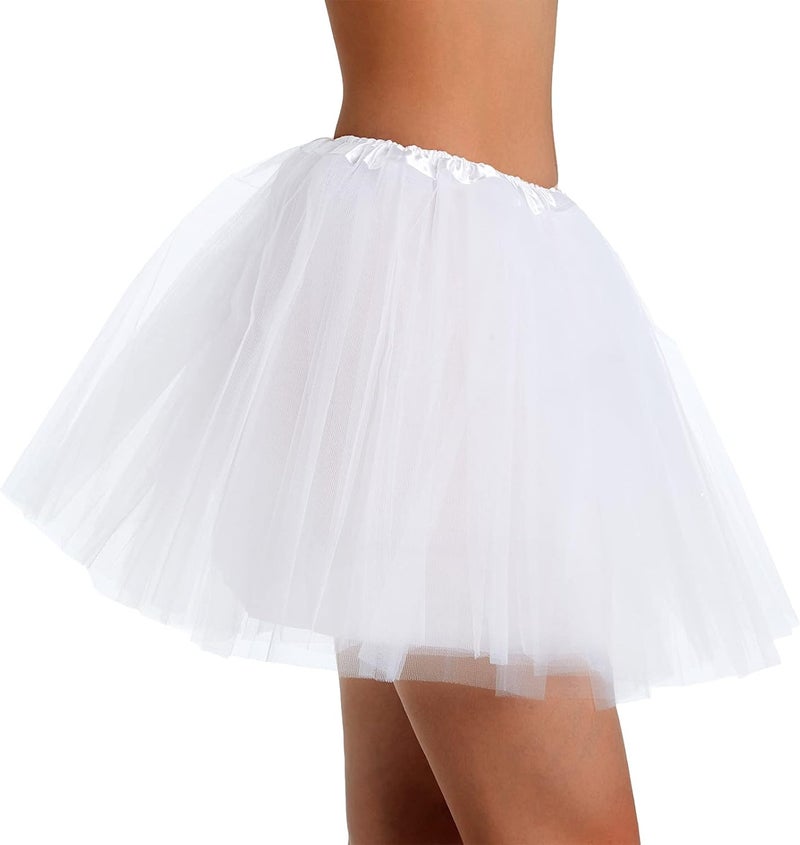 Phantomon Tutu Skirt Women's Teens Classic Elastic 4 Layered Tulle Ballet Tutu Skirt, Adult Size Non See-Through - Image 3