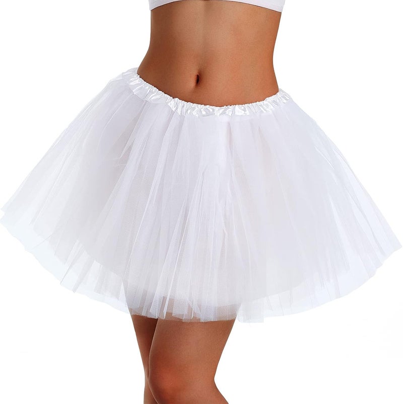 Phantomon Tutu Skirt Women's Teens Classic Elastic 4 Layered Tulle Ballet Tutu Skirt, Adult Size Non See-Through - Image 2