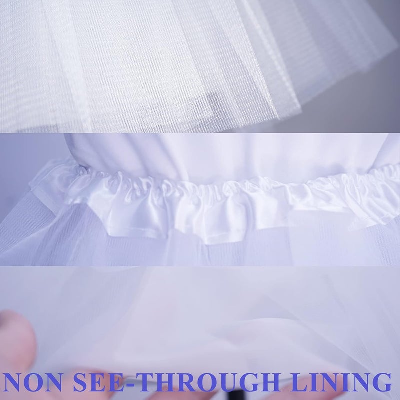 Phantomon Tutu Skirt Women's Teens Classic Elastic 4 Layered Tulle Ballet Tutu Skirt, Adult Size Non See-Through - Image 5