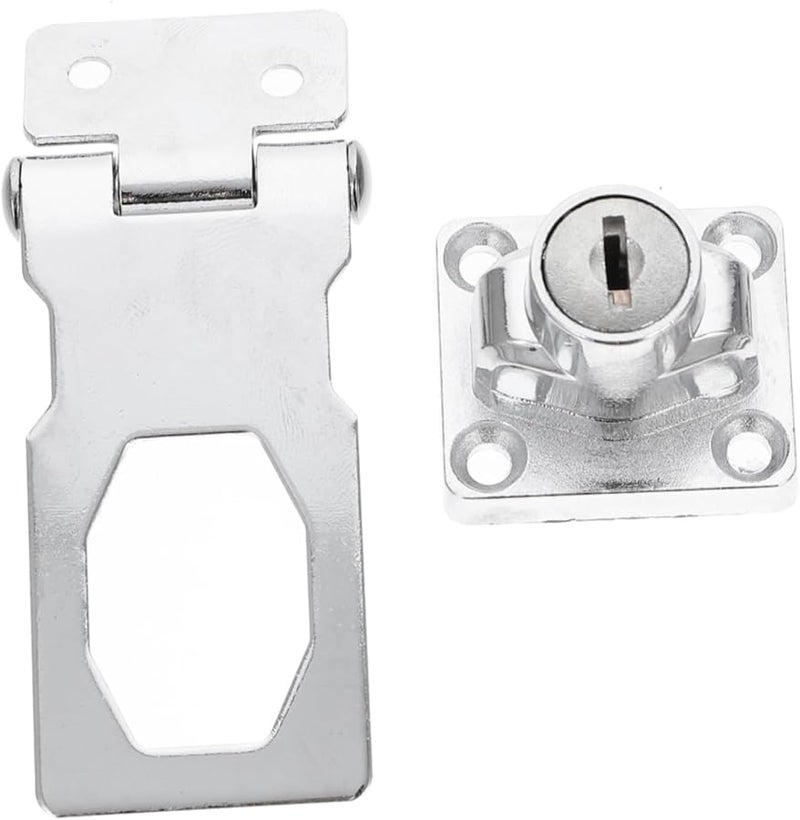 قفل ذو مفتاح فضي من الفولاذ المقاوم للصدأ، قفل أمان متين للخزائن وصناديق الأدوات وصناديق البريد - Image 2