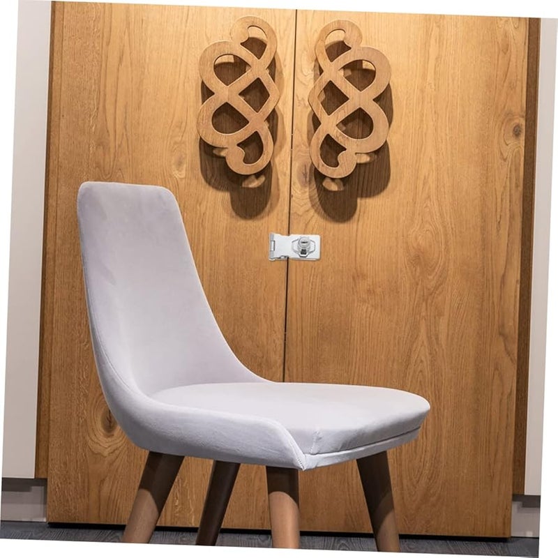 قفل ذو مفتاح فضي من الفولاذ المقاوم للصدأ، قفل أمان متين للخزائن وصناديق الأدوات وصناديق البريد - Image 4